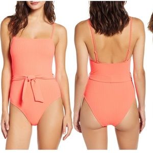 Topshop Ribbed one piece swimsuit